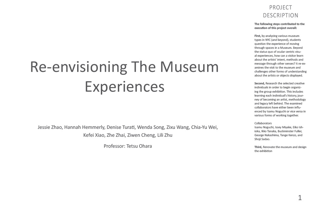 Museum project page 1